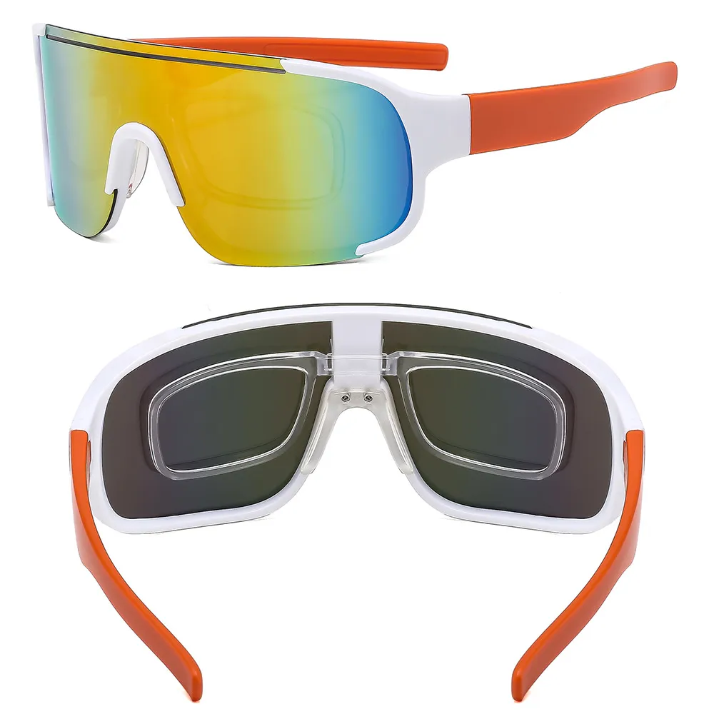 Unisex Mirrored Windproof Cycling Sunglasses – Trendy UV400 Outdoor Bike Shades for Men and Women, Protective Sports Eyewear